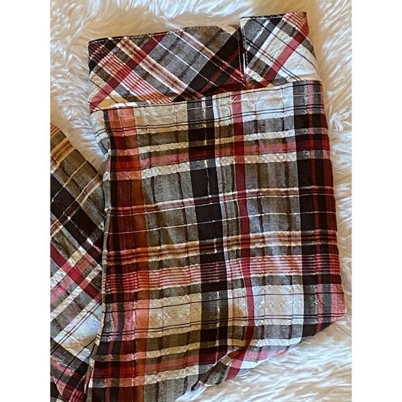 Alia SZ 12 Woman’s Stylish Soft Colorful Button Down Plaid Blouse/Top - Picture 7 of 11